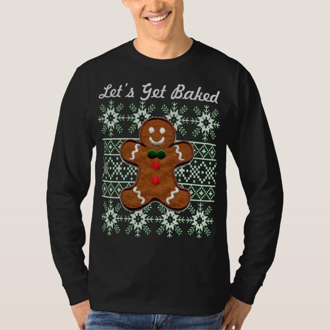 Funny Christmas Cookie Gingerbread Mann Lasst uns  T-Shirt (Vorderseite)