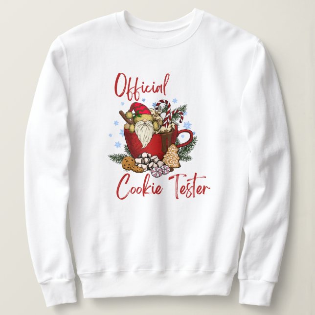 Funny Christmas Cookie offizielle Tester festlich Sweatshirt (Design vorne)