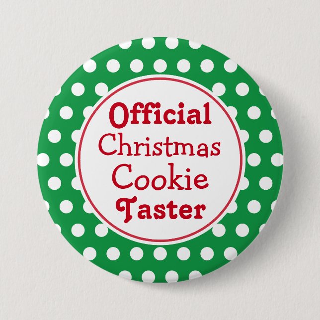 Funny Christmas Cookie Taster Button Button (Vorderseite)