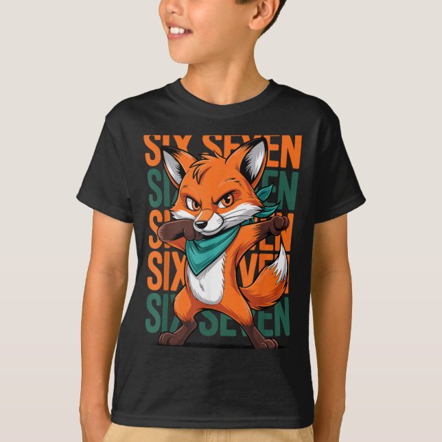 Funny Christmas Cool Fox Dabbing Xmas Dab Six Seve T-Shirt (Vorderseite)