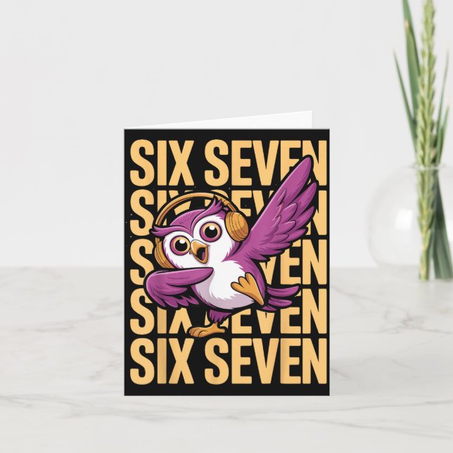 Funny Christmas Cool Owl Dabbing Xmas Dab Six Seve Karte (Vorderseite)