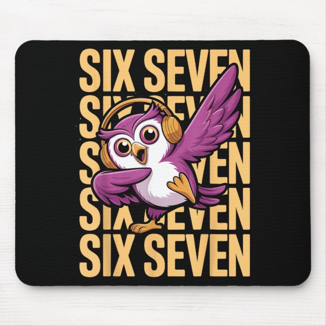 Funny Christmas Cool Owl Dabbing Xmas Dab Six Seve Mousepad (Vorne)