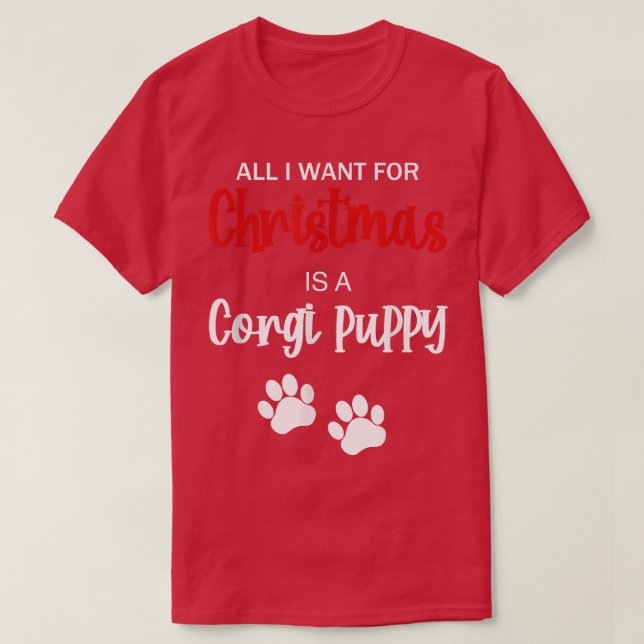 Funny Christmas Corgi Puppy Dog  T-Shirt (Design vorne)
