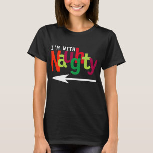 Funny Christmas Couple Matching Naughty & Nice #1 T-Shirt