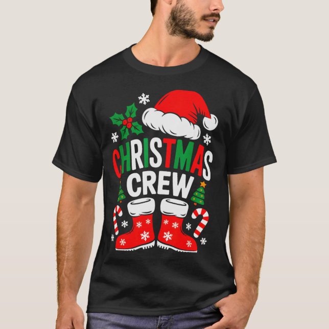 Funny Christmas Crew Xmas Squad Santa Family Pajam T-Shirt (Vorderseite)