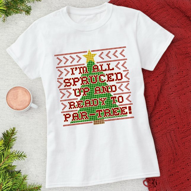 Funny Christmas Cross Stitch Spruce Tree Tacky Pub T-Shirt (Von Creator hochgeladen)