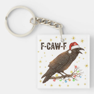 Funny Christmas Crow Raven F-CAW- F Schlüsselanhänger