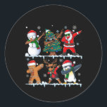 Funny Christmas Dabbing Santa Elf Deer Friends Xma Runder Aufkleber<br><div class="desc">Weihnachten Dabbing Santa Elf Deer Friends Xmas</div>