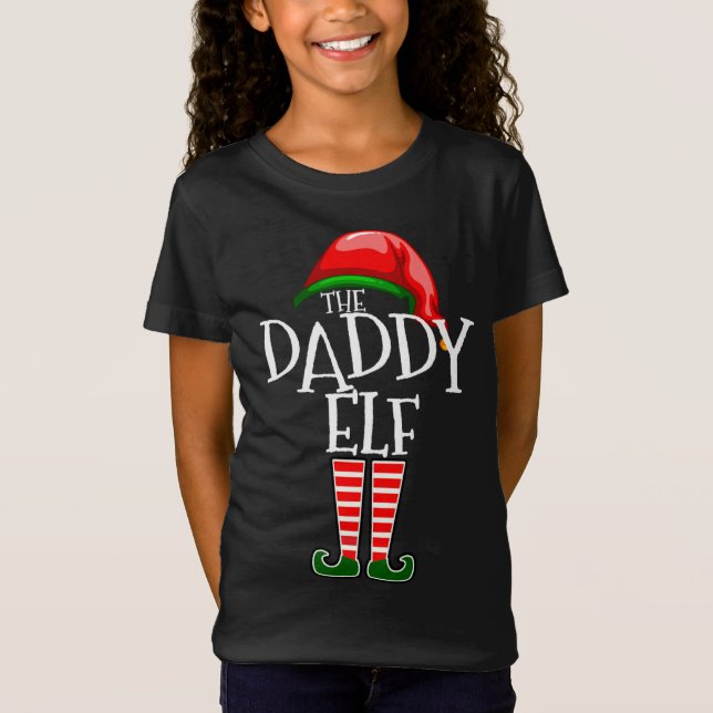 Funny Christmas Daddy Elf Matching T-Shirt (Vorderseite)