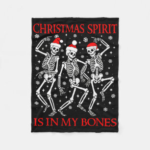 Funny Christmas Dancing Skeletts Weihnachtsgeist Fleecedecke