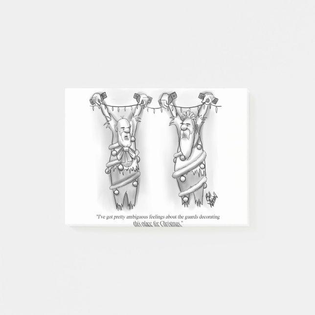 Funny Christmas Decoration Cartoon Humor Post-it Klebezettel (Vorderseite)