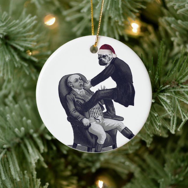 Funny Christmas Dentist Keramik Ornament (Baum)