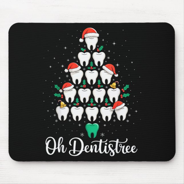 Funny Christmas Dentist Xmas Dental Oh Dentistree  Mousepad (Vorne)