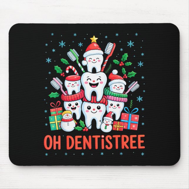 Funny Christmas Dentist Xmas Dental Oh Dentistree  Mousepad (Vorne)