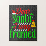 Funny Christmas Design "Lieber Santa i war gerahmt Puzzle<br><div class="desc">Funny Weihnachtsdesign "Lieber Weihnachten war gerahmt" Zitate für dieses Weihnachtsfest. Modernes und niedliches Weihnachtsdesign, in dem es heißt: "Lieber Weihnachten war gerahmt " Textfarbe Rot und Grün mit Hut des Weihnachtsmanns, Jingle Gell. Sie können dieses Design für Sie und Ihre Familie, Freunde und Ihre Verwandten kaufen. Verpassen Sie es nicht,...</div>