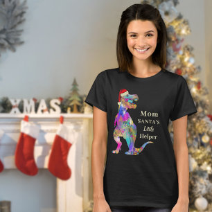 Funny Christmas Dinosaur Mama Zitat T-Shirt