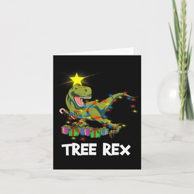Funny Christmas Dinosaur Tree Rex Men Women Kids G Karte (Vorderseite)