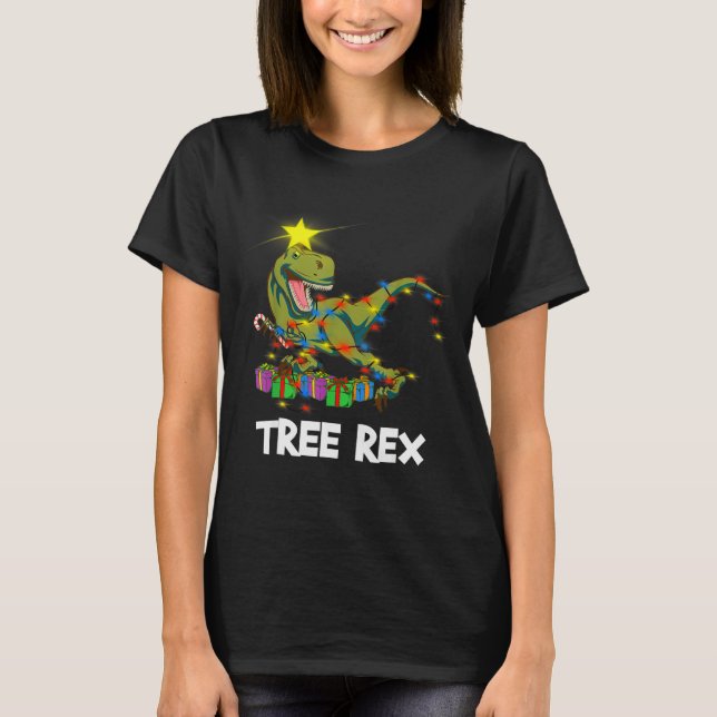 Funny Christmas Dinosaur Tree Rex Men Women Kids G T-Shirt (Vorderseite)