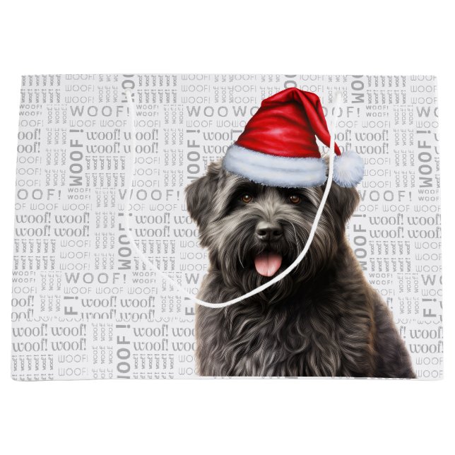 Funny Christmas Dog Bouvier Lover Holiday Große Geschenktüte (Vorderseite)