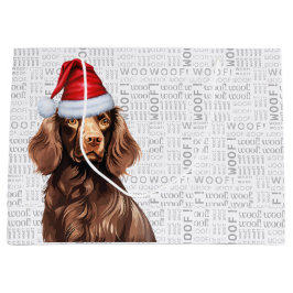 Funny Christmas Dog Boykin Spaniel Holiday Große Geschenktüte