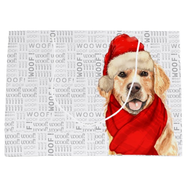 Funny Christmas Dog Golden Retriever Lover Große Geschenktüte (Vorderseite)