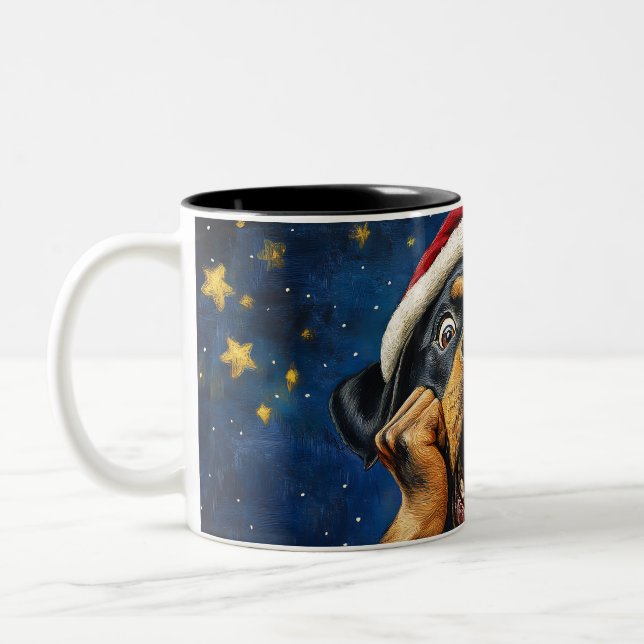 Funny Christmas dog Mugs Wird Merry Christmas Mug Zweifarbige Tasse (Links)