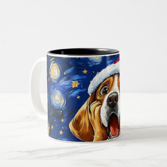Funny Christmas dog Mugs Wird Merry Christmas Mug Zweifarbige Tasse (Vorderseite Links)
