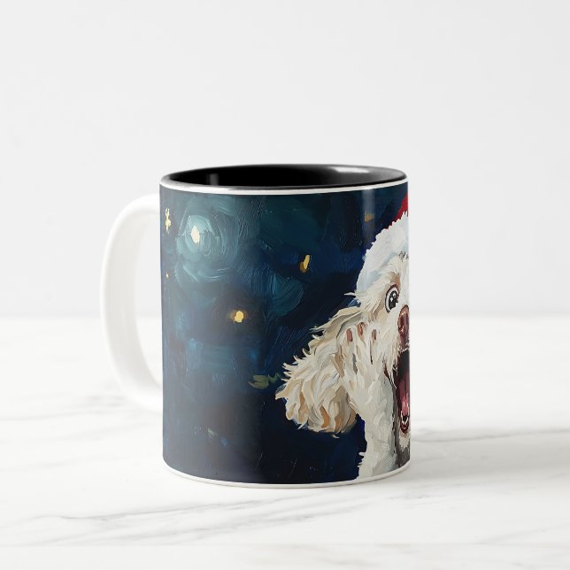 Funny Christmas dog Mugs Wird Merry Christmas Mug Zweifarbige Tasse (Vorderseite Links)