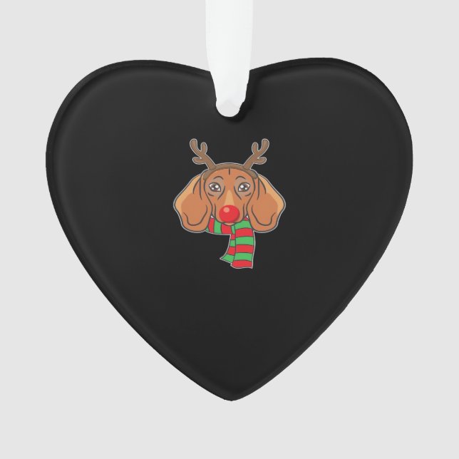 Funny Christmas Dog Xmas Reindeer Dachshund Holida Ornament (Vorderseite)