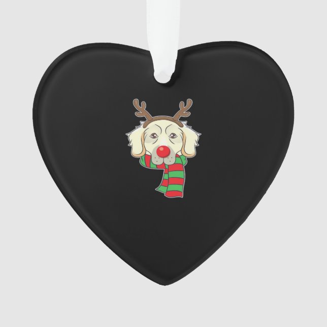 Funny Christmas Dog Xmas Reindeer Golden Retriever Ornament (Vorderseite)