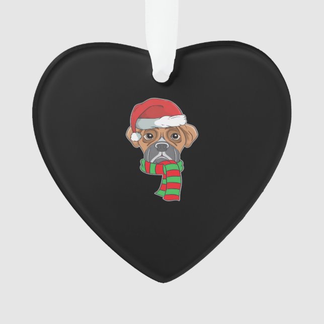 Funny Christmas Dog Xmas Santa Boxer Holiday Gift  Ornament (Vorderseite)