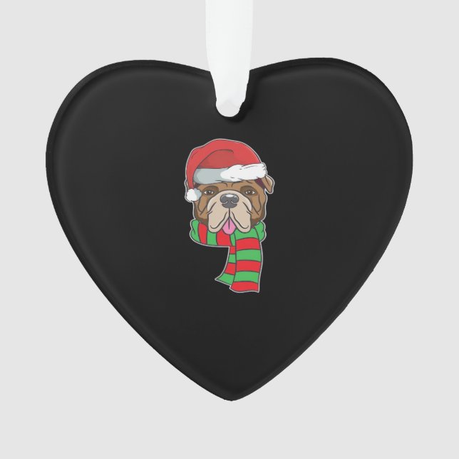 Funny Christmas Dog Xmas Santa Bulldog Holiday Gif Ornament (Vorderseite)