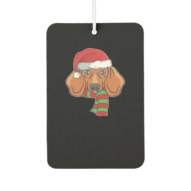 Funny Christmas Dog Xmas Santa Dachshund Holiday G Autolufterfrischer (Vorderseite)