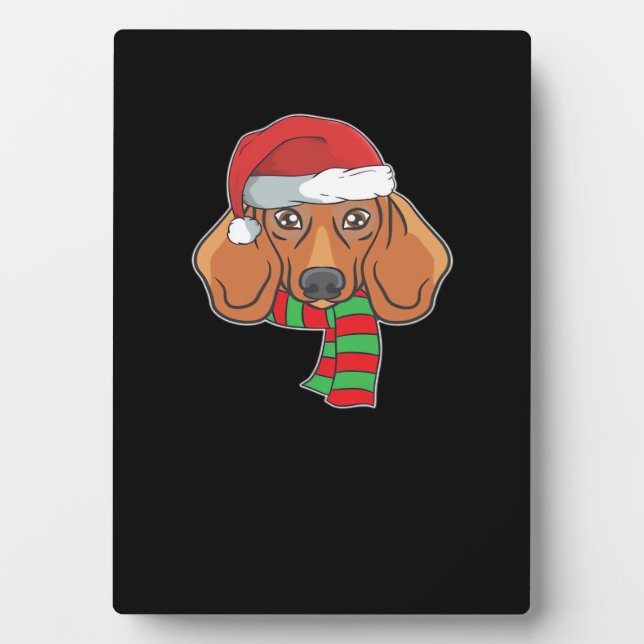 Funny Christmas Dog Xmas Santa Dachshund Holiday G Fotoplatte (Vorderseite)
