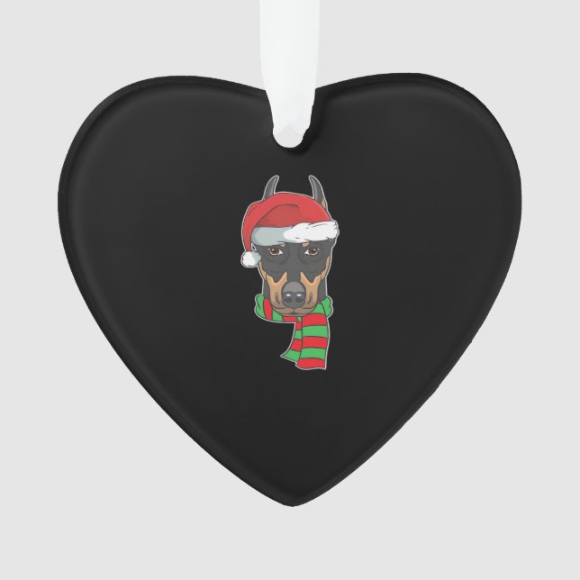 Funny Christmas Dog Xmas Santa Doberman Holiday Gi Ornament (Vorderseite)