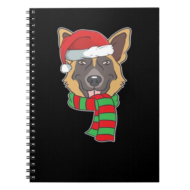 Funny Christmas Dog Xmas Santa German Shepherd Hol Notizblock (Vorderseite)