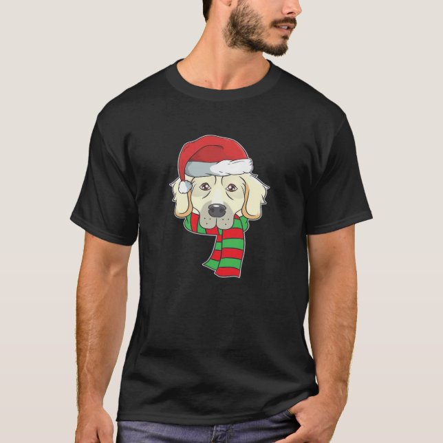 Funny Christmas Dog Xmas Santa Golden Retriever Ho T-Shirt (Vorderseite)