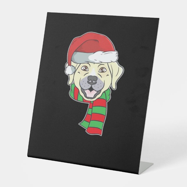 Funny Christmas Dog Xmas Santa Labrador Holiday Gi Sockelschild (Vorderseite)