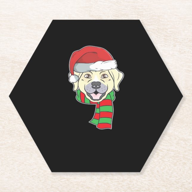 Funny Christmas Dog Xmas Santa Labrador Holiday Gi Untersetzer (Vorderseite)