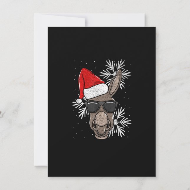 Funny Christmas Donkey Lover Einladung (Vorderseite)