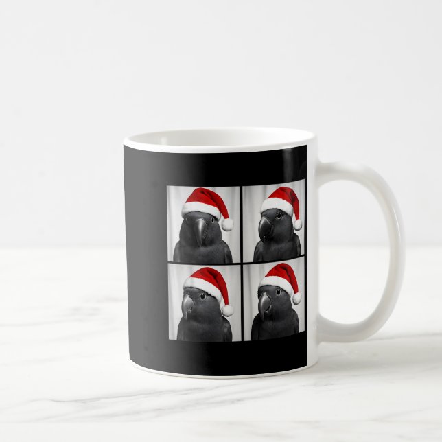 Funny Christmas Eclectus Parrot Santa Photo Booth  Kaffeetasse (Rechts)