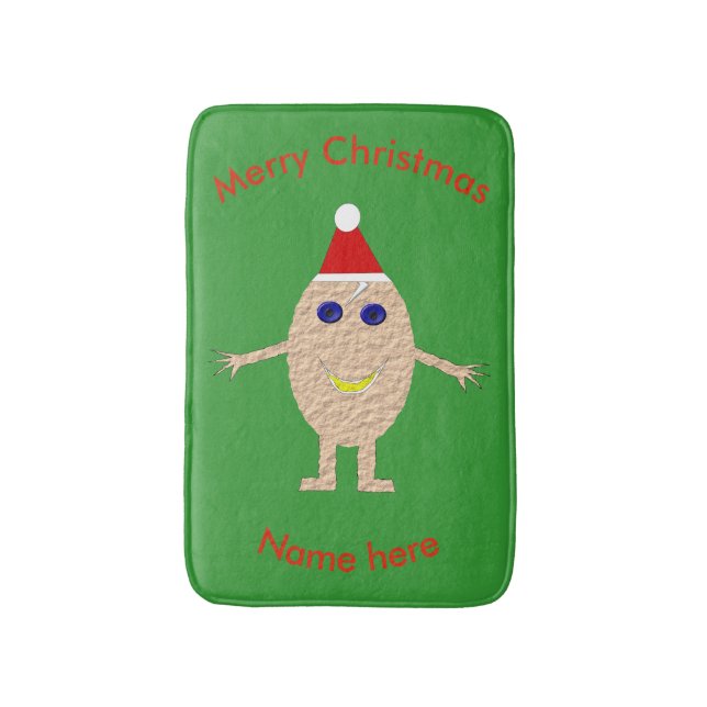 Funny Christmas Egg Bath Mat Badematte (Vorderseite Vertikal)