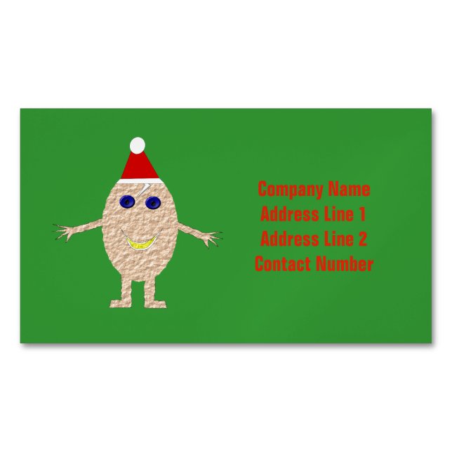 Funny Christmas Egg Custom Magnetische Visitenkarte (Vorderseite)