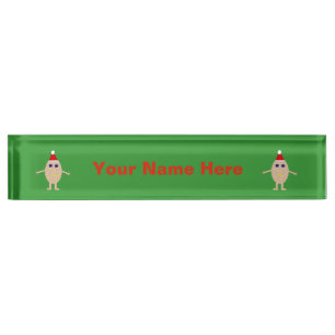 Funny Christmas Egg Custom Namplate Namensplakette