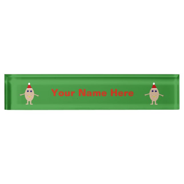 Funny Christmas Egg Custom Namplate Namensplakette (Vorderseite)