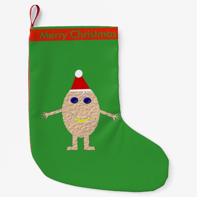 Funny Christmas Egg Custom Strumpf Kleiner Weihnachtsstrumpf (Vorderseite)