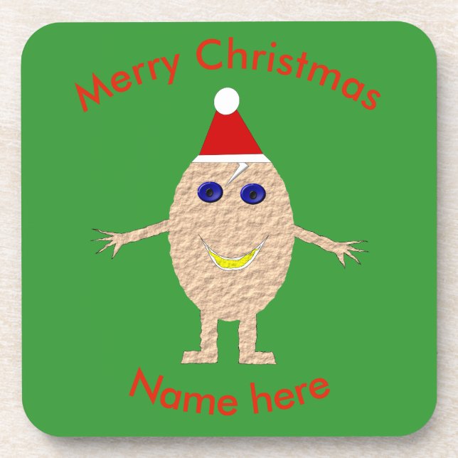 Funny Christmas Egg Custom Untersetzer (Vorderseite)