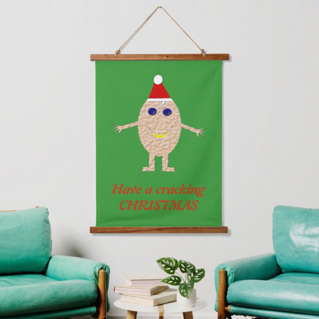 Funny Christmas Egg Funny Custom Wandteppich Mit Holzrahmen (Wohnzimmer)