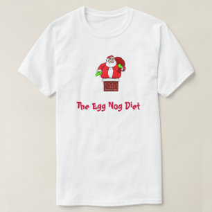 Funny Christmas Egg Nog Diet Fett Weihnachtsmann T-Shirt