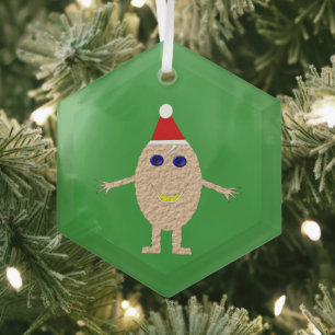 Funny Christmas Egg Ornament Aus Glas